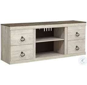 Willowton Whitewash And Brown 3 Piece Entertainment Center