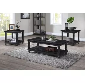 Cade Black 3 Piece Occasional Table Set
