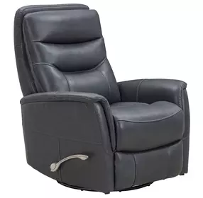 Gemini Milan Navy Leather Swivel Glider Recliner