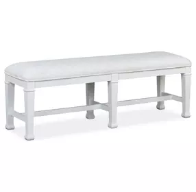 Crownfall Whisper White Upholstered Bench