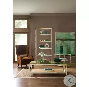 Melange Stainless Steel And Cane End Table