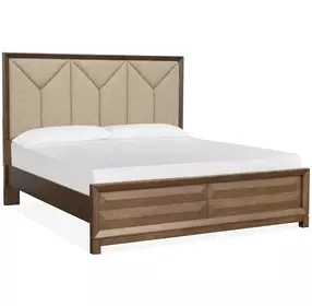 Callisto Bourbon Brown and Santa Cruz California King Upholstered Panel Bed