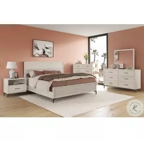 Bradley Antique White King Platform Bed