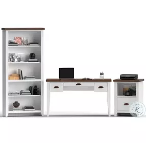 Hampton Jasmine Whitewash And Barnwood High 5 Shelf Bookcase