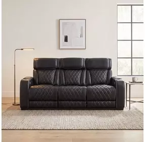 Fairway Black Double 84" Power Reclining Sofa