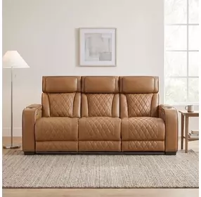 Fairway Brown Double 84" Power Reclining Sofa