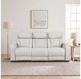 Fairway Taupe Double 84" Power Reclining Sofa