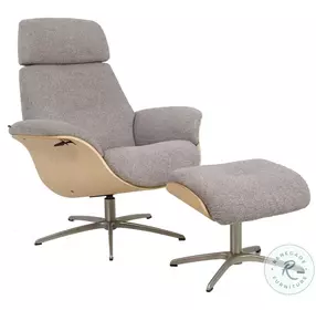 Falcon Grey And White Wash Chair with Ottoman