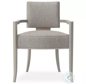Reserved Seating Medium Gray And Matte Pearl Arm Chair