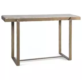 Rhodes Antique Brass and Marble Top Rectangular Console Table