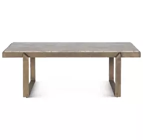 Rhodes Antique Brass and Marble Top Rectangular Occasional Table Set