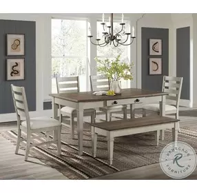 Bloomfield Medium Brown And Washed Stone Dining Bench