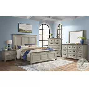 Bloomfield Medium Brown And Washed Stone King Panel Bed