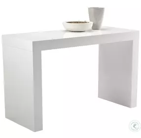 Faro White High Gloss C-Shape Bar Table