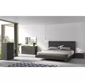 Faro Wenge and Grey Lacquer Queen Platform Bed