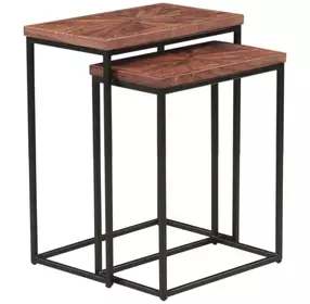 Astoria Brownstone and Gray Rectangular Nesting Side Table