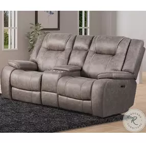 Finn Desert Taupe Performance Fabric Reclining Console Loveseat