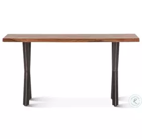 Elliston Natural And Black Powder Coat Live Edge Console Table