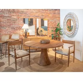 Provence Natural Brown and Beige Upholstered Dining Chair