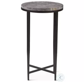 Mumbai Grey Septarian 17" Side Table