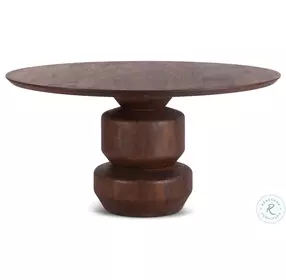 Oxford Walnut Mango Wood 60" Round Dining Room Set