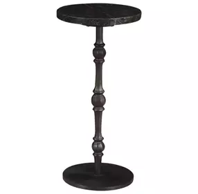 Rochester Green and Natural Round Marble Top Side Table