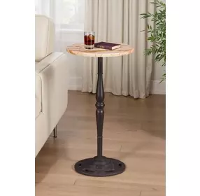 Rochester Retro Impulse and Natural Round Marble Top Side Table