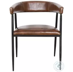 Brisbane Chestnut Leather Halstead Dining Chair Set Of 2