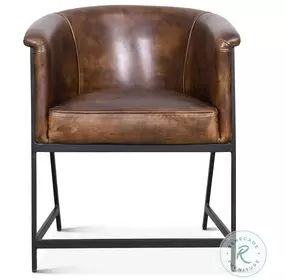 Brisbane Antique Whiskey Leather 22" Arm Chair