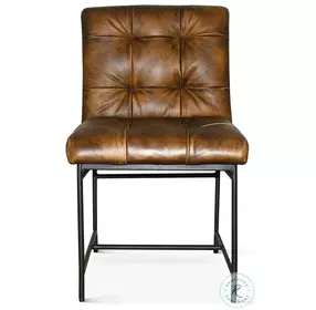 Brisbane Antique Whiskey Leather Stockton Dining Chair Set Of 2