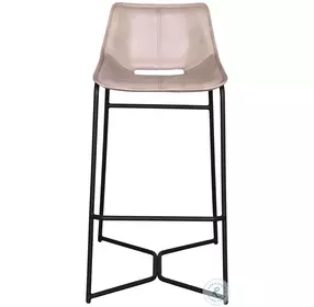Brisbane ivory Leather Open Back Bar Stool