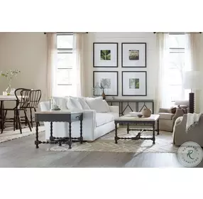 Dolce Vita Flaky White And Black Rectangular End Table