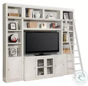 Rawlins Cottage White 4 Piece Entertainment Wall with Ladder