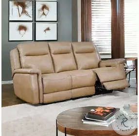 Fischer Saddle Leather 86" Zero Gravity Power Reclining Sofa with Power Headrest and USB Charging