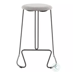 Finn Black Steel And Light Grey Fabric Counter Height Stool Set Of 2
