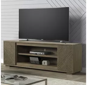 Living Room Console Brown 84" TV Stand with Fireplace Console