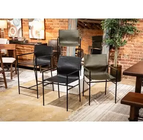 Sutton Olive Green Leather Upholstered Counter Height Chair