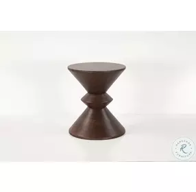 Palm Desert Royal Brown 18" Spool Accent Table