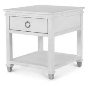 Point Breeze Fresh White and Soft Gray Glaze Rectangular End Table