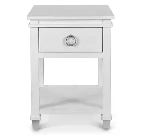 Point Breeze Fresh White and Soft Gray Glaze Rectangular Chairside Table