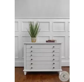Coastal Point Fresh White and Soft Grey Glaze 3 Drawer Chest with USB Charging