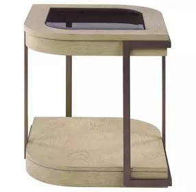 Rio Vista Muted Earth Tones and Clay Oval Glass Top End Table
