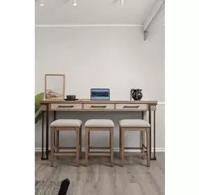 Rio Vista Gray Performance Fabric Upholstered Backless Counter Height Stool