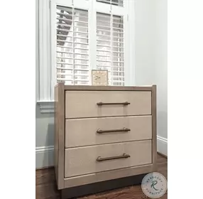 Vista Verde Muted Earth Tones and Clay Woven 3 Drawer Nightstand with USB Charging