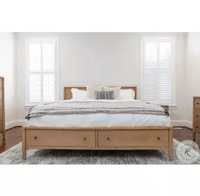 Maplewood Warm Maple King Low Profile Platform Bed with Storage