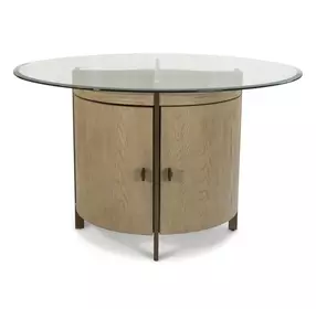 Rio Vista Muted Earth Tones and Clay Round Glass Top Dining Room Set