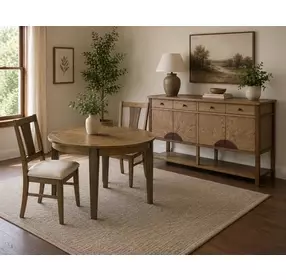 Sun Haven Oak and Walnut 4 Door Credenza