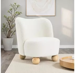 Karey White Upholstered Accent Chair