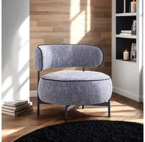 Florens Dark Gray Upholstered Swivel Chair
