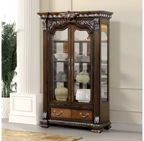 Promenade Dark Brown Lighting Curio Cabinet